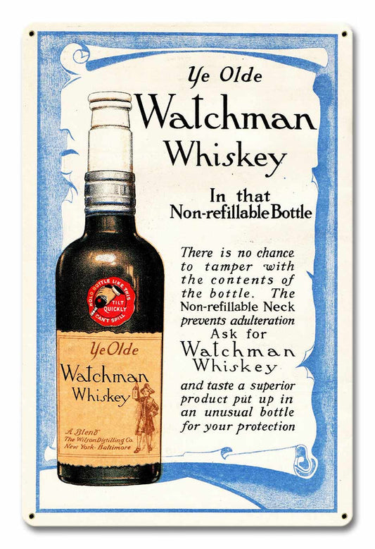 Watchman Whiskey 12 x 18 Satin