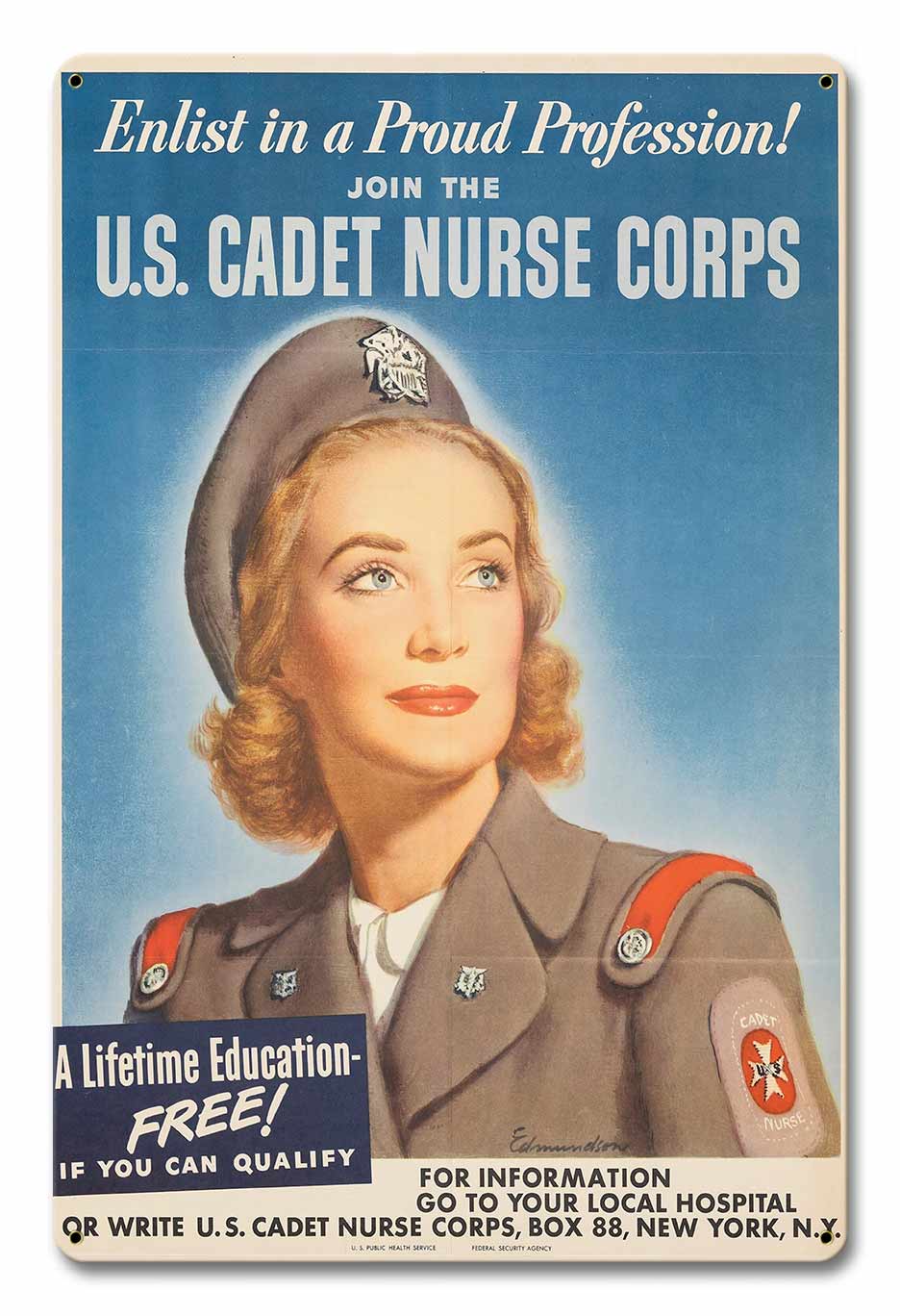 Cadet Nurse Corps 12 x 18 Satin