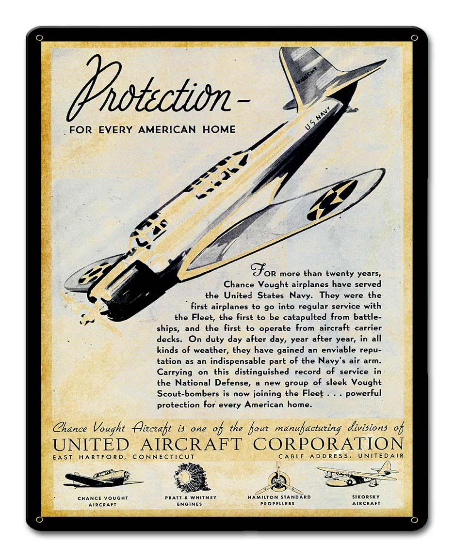 United Aircraft Corporation 1938 12 x 15 Satin