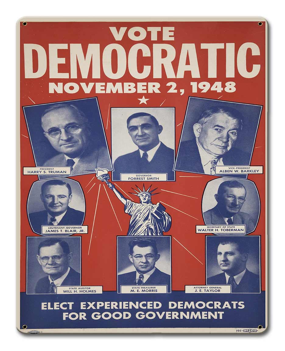 Vote Democratic 1948 12 x 15 Satin