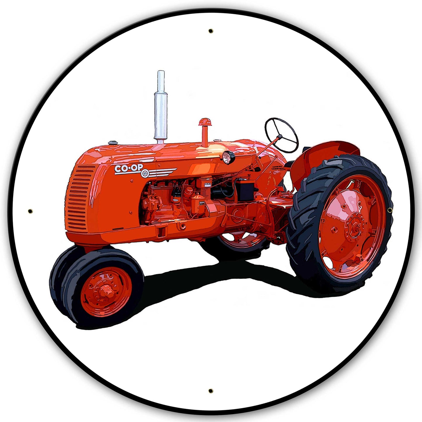 Co-op Model E Tractor 28 X 28 vintage metal sign
