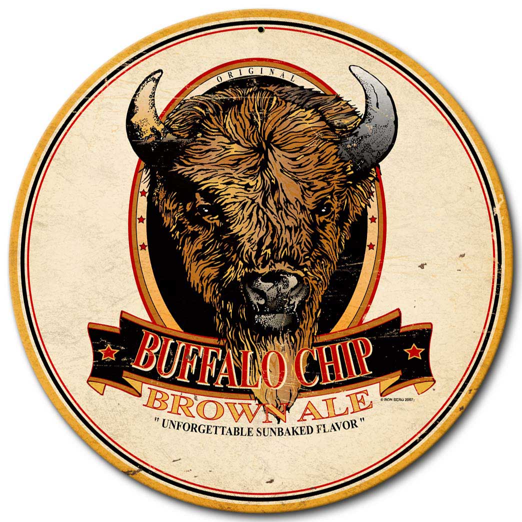 Buffalo Chip Brown Ale Vintage Sign