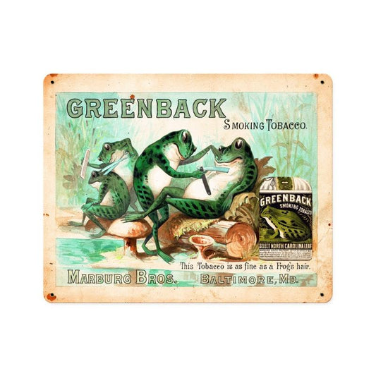 Greenback Smoking Tobacco Vintage Sign