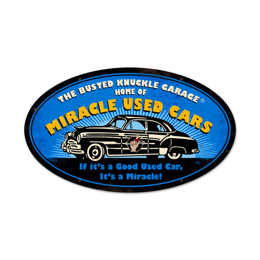 Miracle Used Cars Vintage Sign