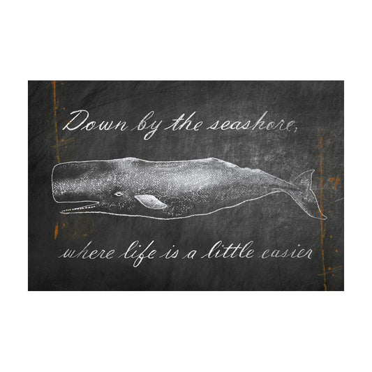 CAL246 - 24 X 16 DOWN BY THE SEASHORE VINTAGE SIGN