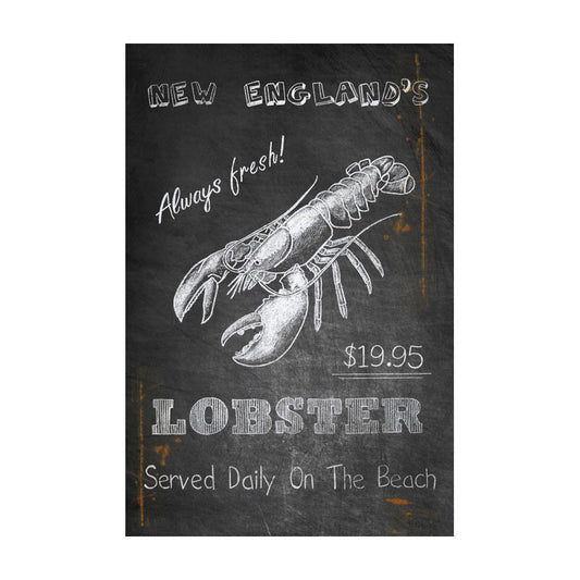 CAL276 - 16 X 24 ALL WHIT LOBSTER CHALK BOARD VINTAGE SIGN