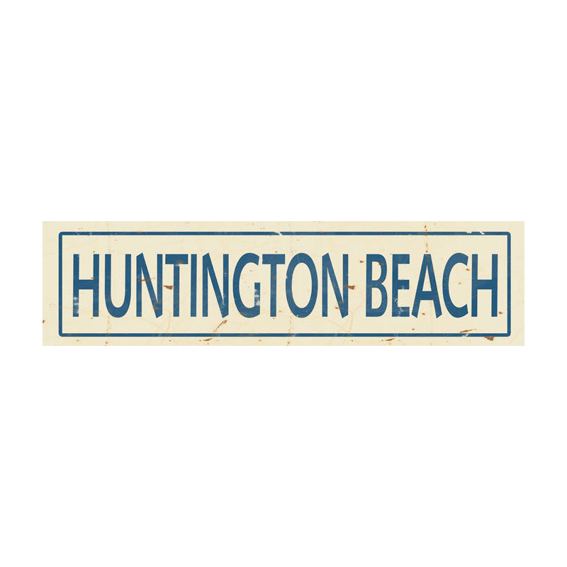 CAL286 - 5 X 20 HUNTINGTON BEACH BLUE LETTERS VINTAGE SIGN