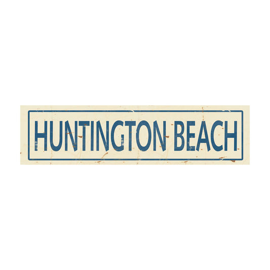 CAL286 - 5 X 20 HUNTINGTON BEACH BLUE LETTERS VINTAGE SIGN