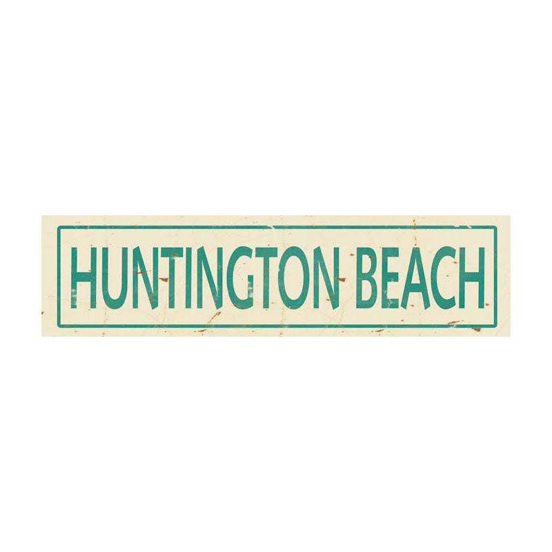 CAL287 - 5 X 20 HUNTINGTON BEACH AQUA LETTERS VINTAGE SIGN