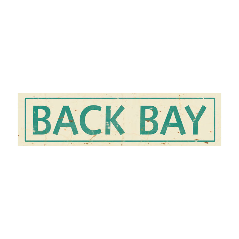 CAL288 - 5 X 20 BACK BAY AQUA LETTERS VINTAGE SIGN