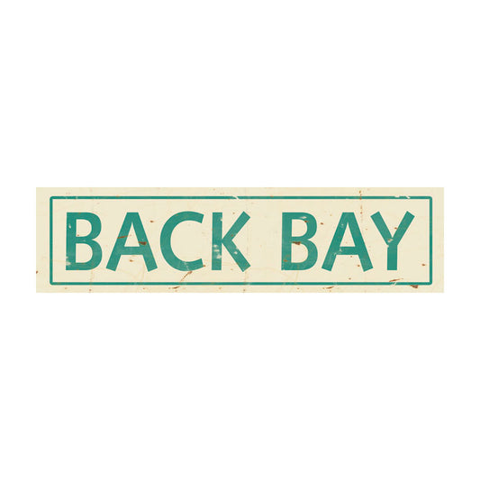 CAL288 - 5 X 20 BACK BAY AQUA LETTERS VINTAGE SIGN