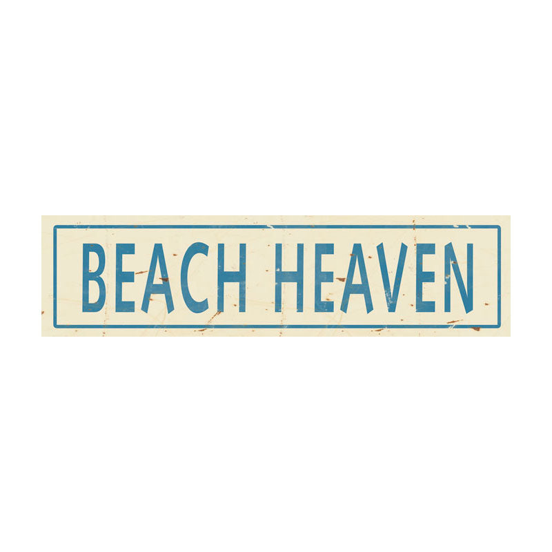 CAL293 - 5 X 20 BEACH HEAVEN BLUE LETTERS VINTAGE SIGN