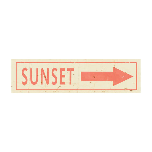 CAL304 - 5 X 20  VINTAGE SIGN - SUNSET ARROW - CORAL