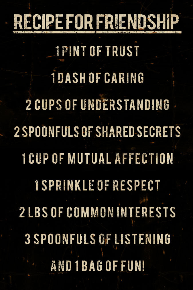 CAL412 - 12 X 18 RECIPE FOR FRIENDSHIP VINTAGE SIGN