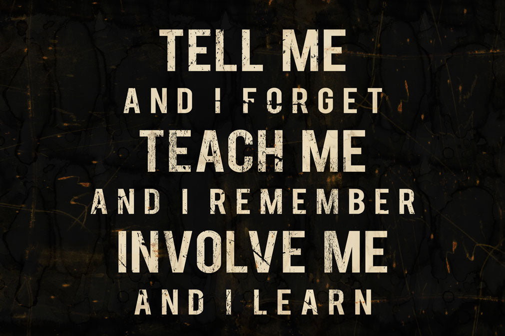 CAL417 - 18 X 12 TEACH INVOLVE VINTAGE SIGN