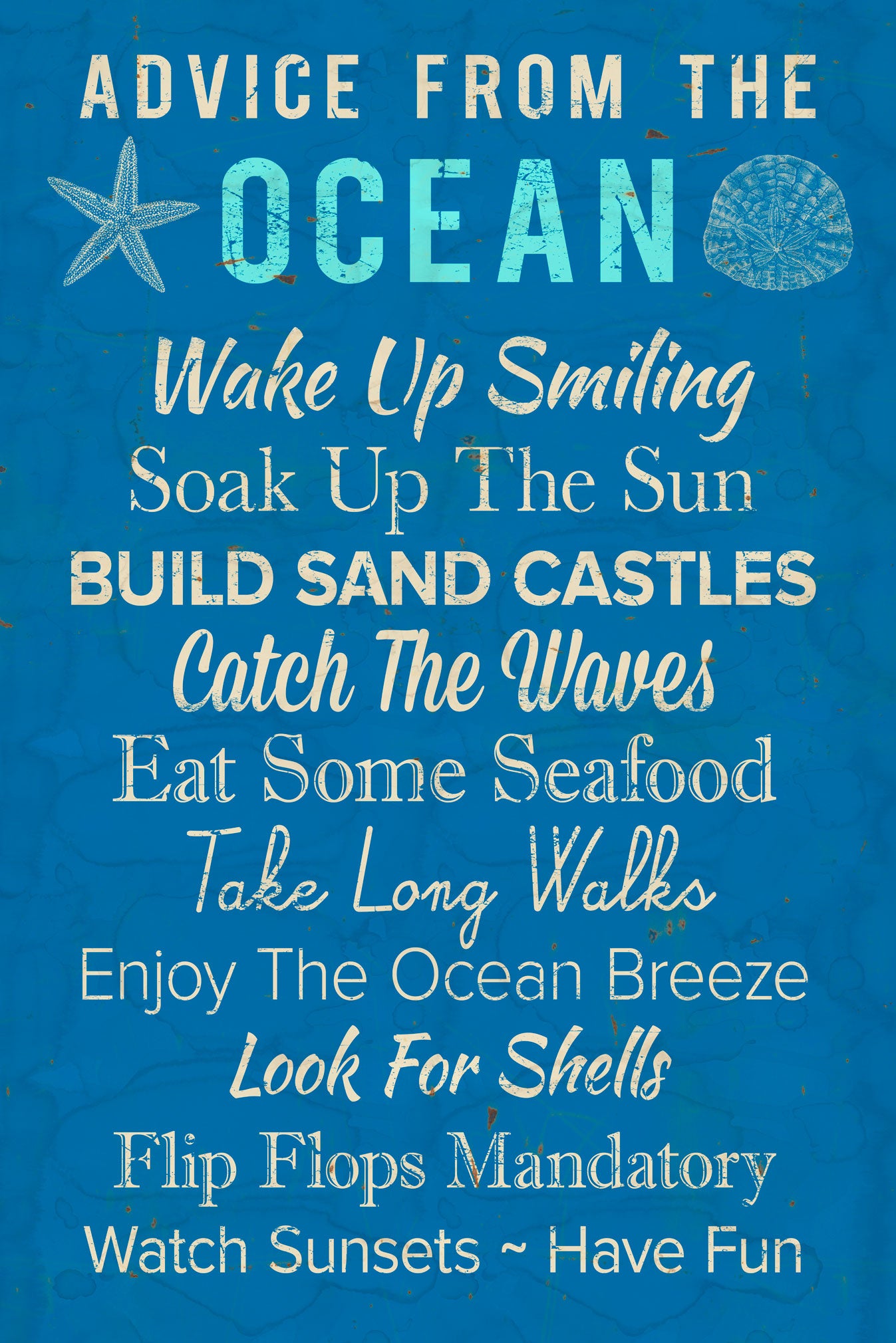 CAL435 - 16 X 24 OCEAN ADVICE VINTAGE SIGN