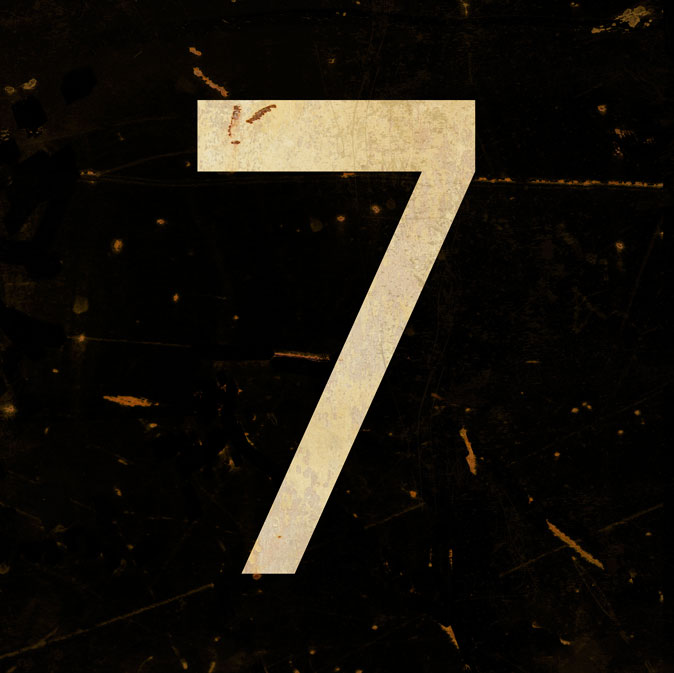 CAL441 - 12 X 12 VINTAGE SIGN - NUMBER 7