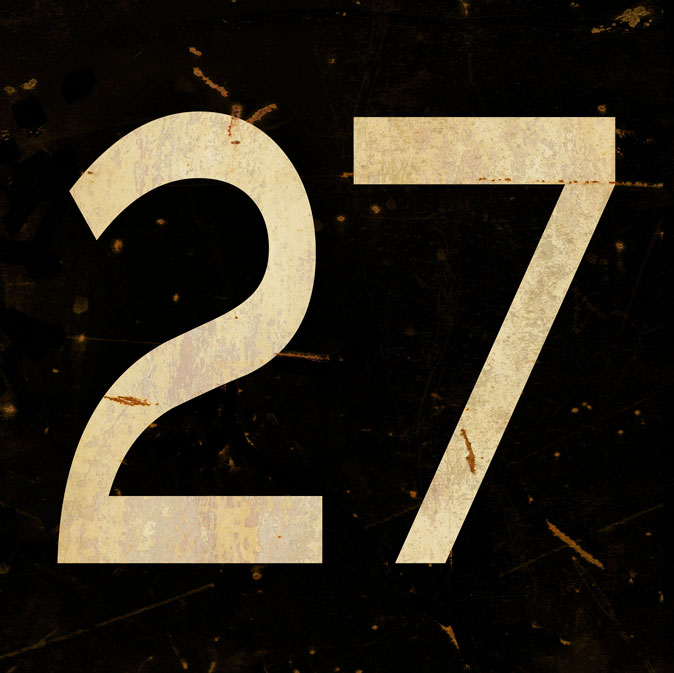 CAL453 - 12 X 12 VINTAGE SIGN - NUMBER 27