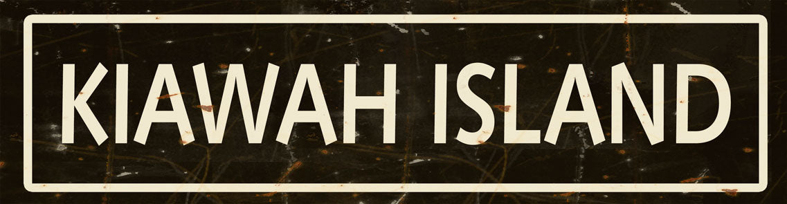 CAL666 - 5 X  20  KIAWAH ISLAND BLK/CRM VINTAGE SIGN