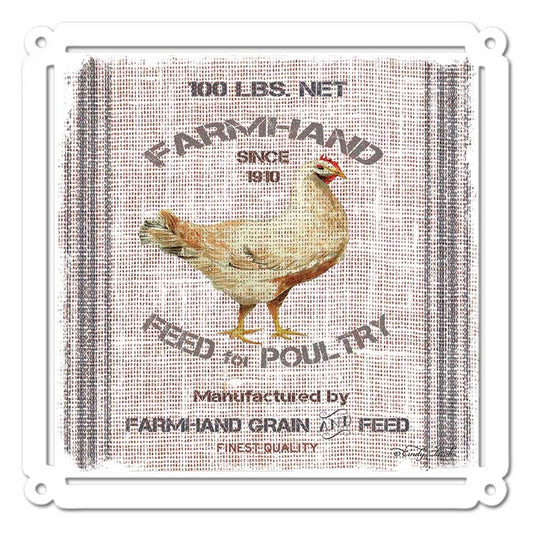 Grain Animal Chicken Vintage Sign