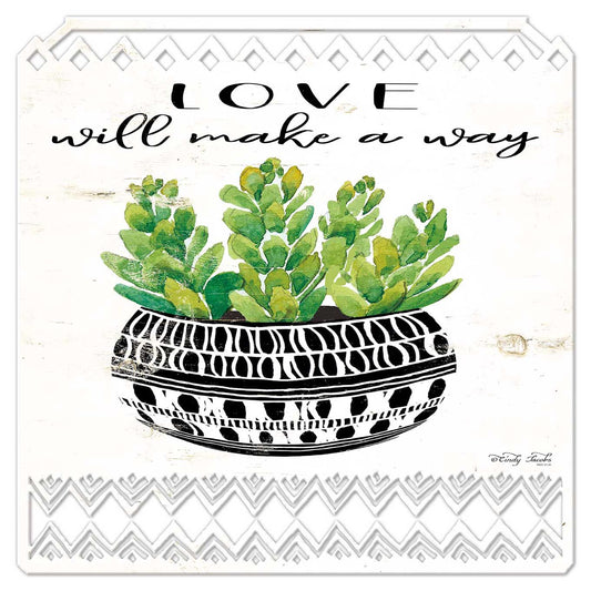 Aztec Pot Love Will Vintage Sign