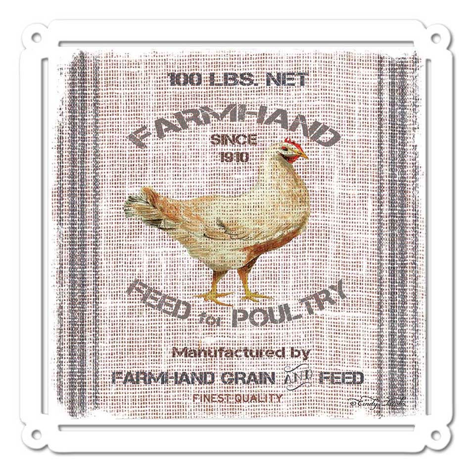 Grain Animal Chicken Vintage Sign