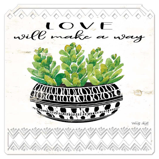 Aztec Pot Love Will Vintage Sign