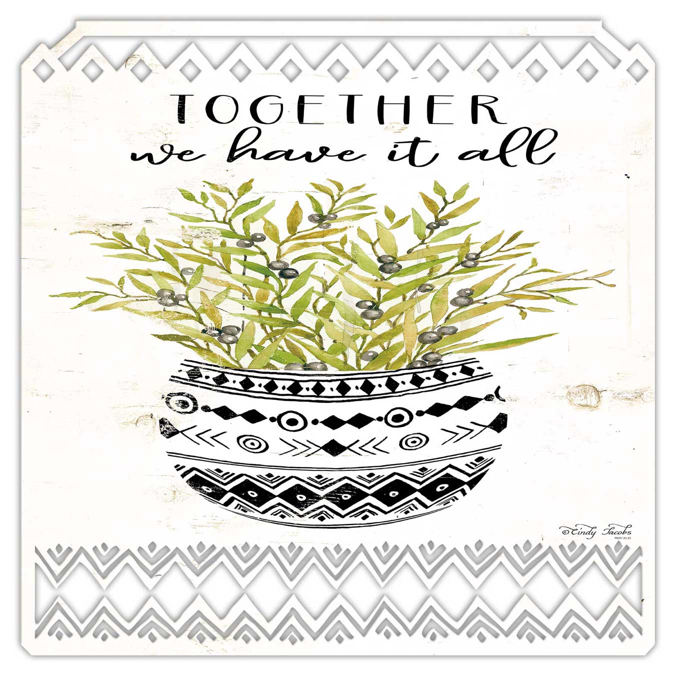 Aztec Pot Together We Vintage Sign