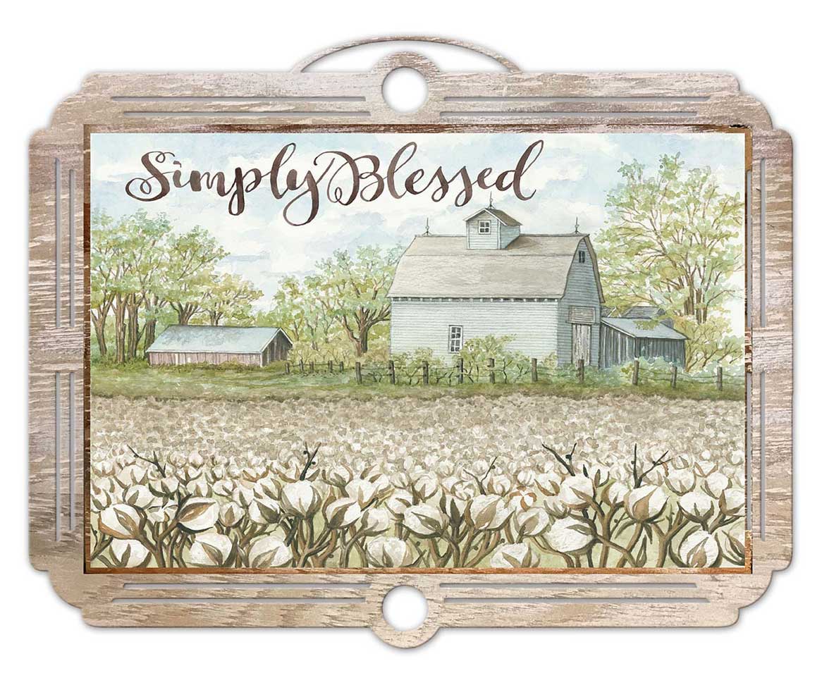 Barn Cotton Simply Blessed Vintage Sign