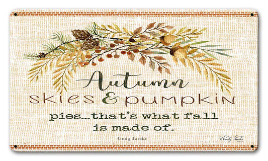 Wood Grain Fall Autumn Skies Vintage Sign