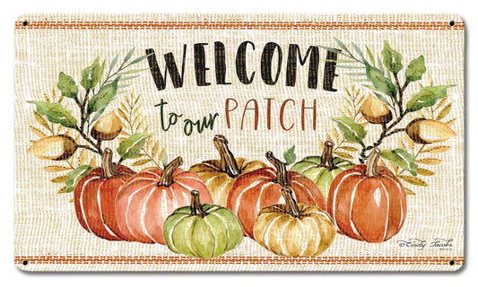 Wood Grain Fall Welcome Vintage Sign