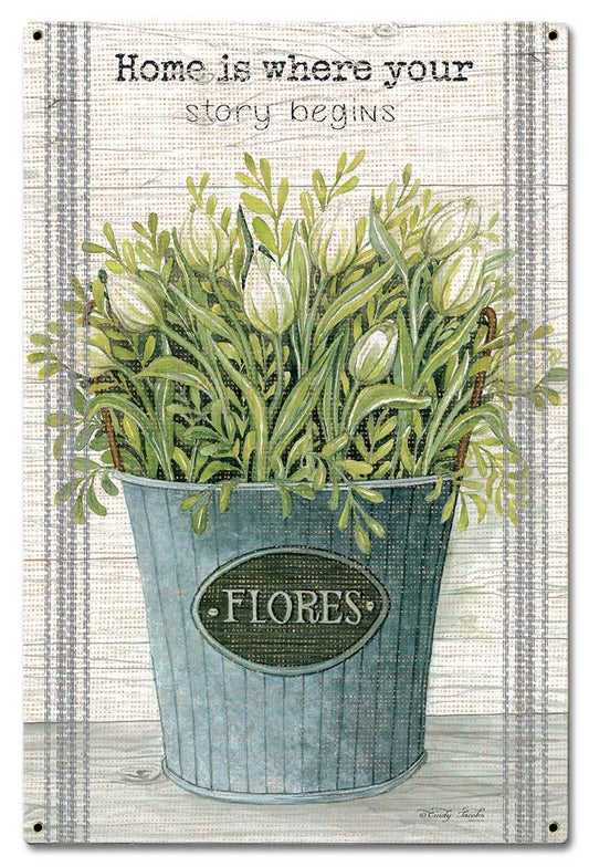 Wood Grain GAL Home Is Where Vintage Sign