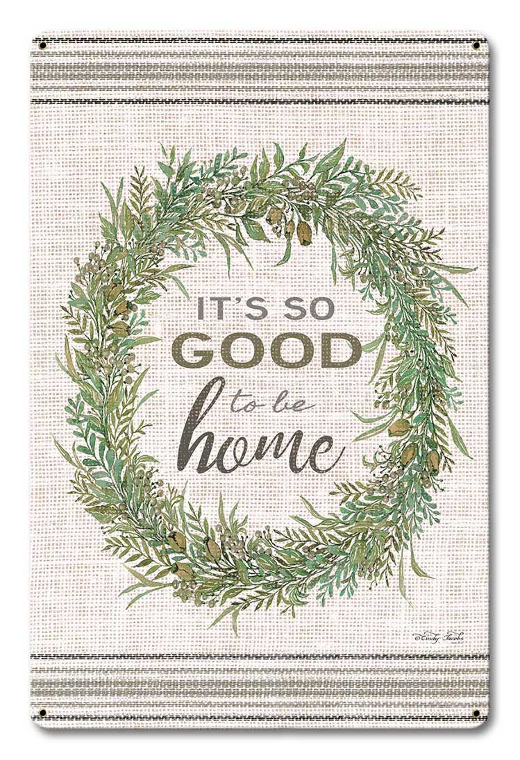 Wood Grain Wreath Its So Good Vintage Sign