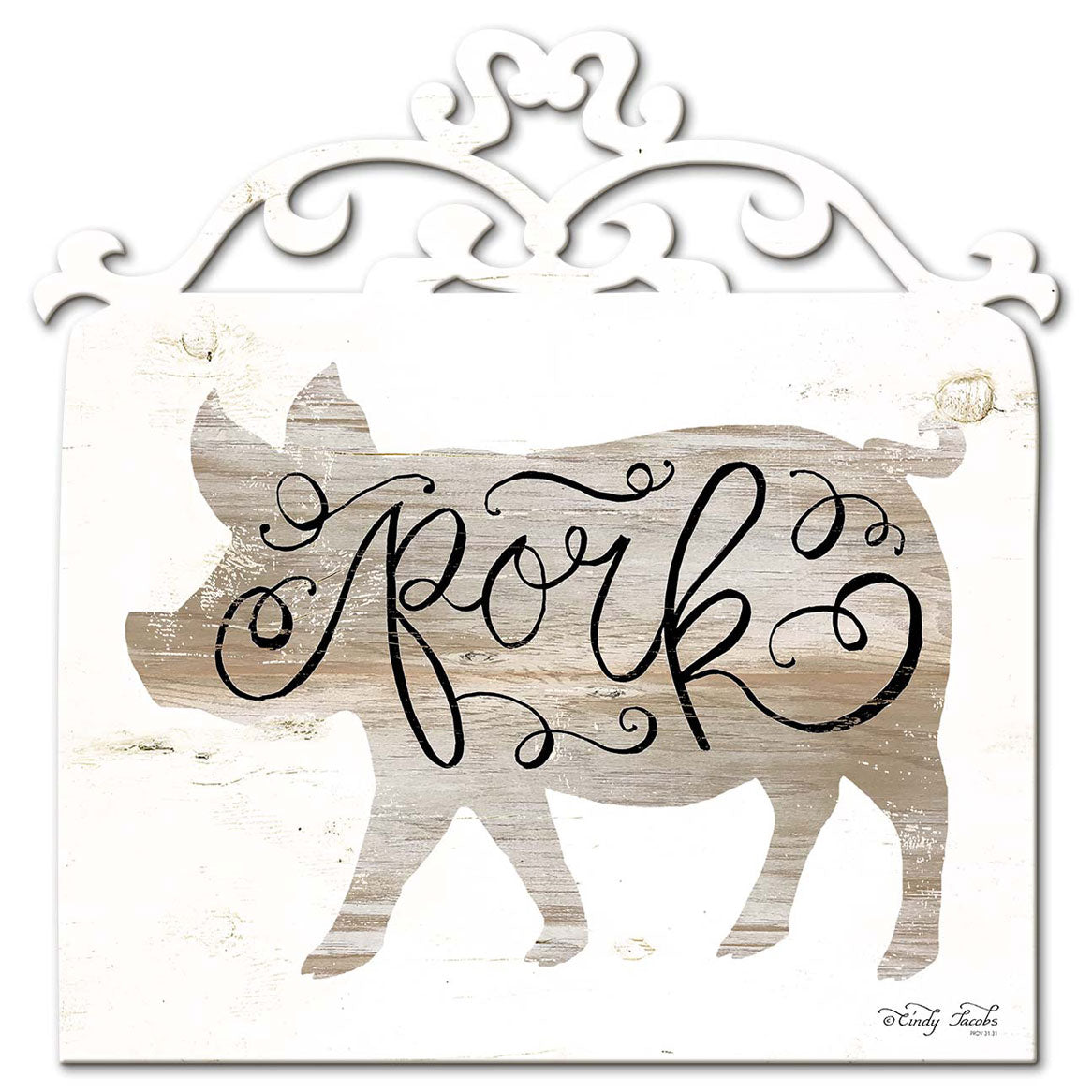 White Pork Vintage Sign
