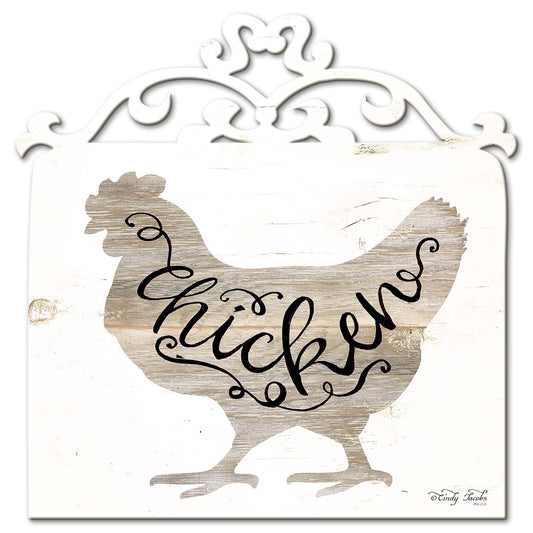White Chicken Vintage Sign