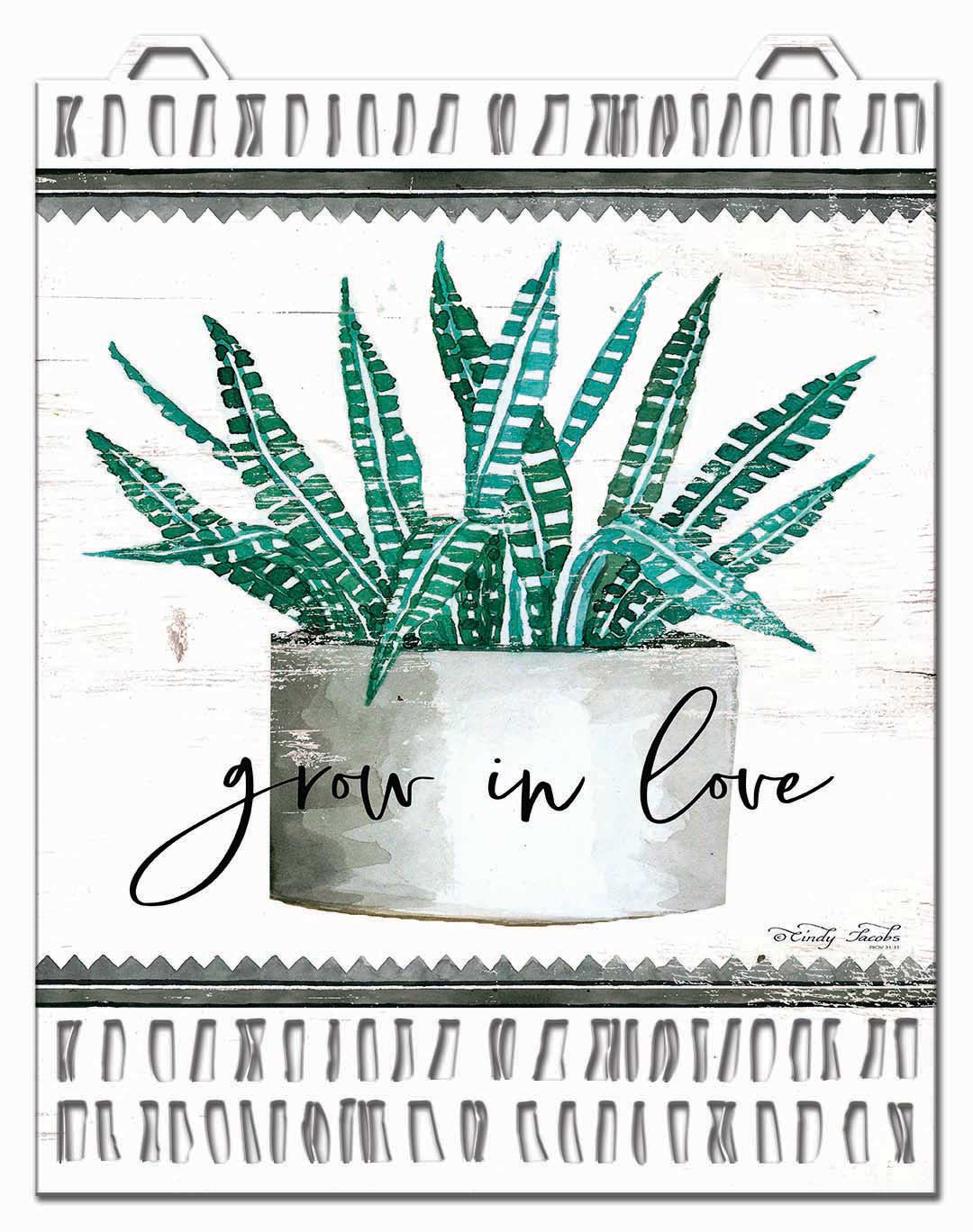 Aztec WH Pot Grow In Love RT Vintage Sign