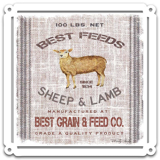Grain Animal Sheep Vintage Sign