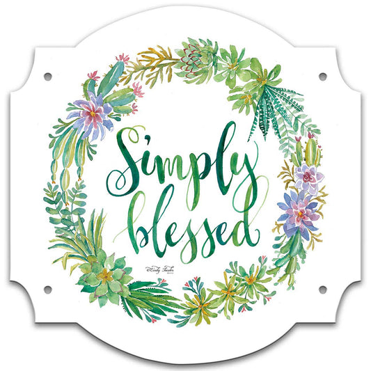 Succulent Simply Blessed SQ Vintage Sign