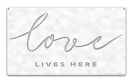 Love Lives Here Vintage Sign
