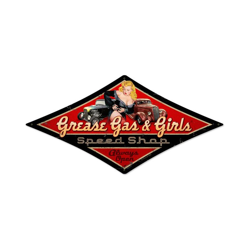 Grease Gas Girls Vintage Sign