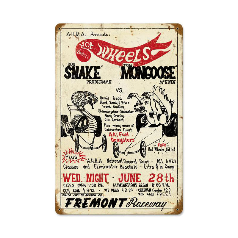 Snake Vs Mongoose Vintage Sign