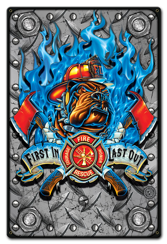 First In Last Out Vintage Sign