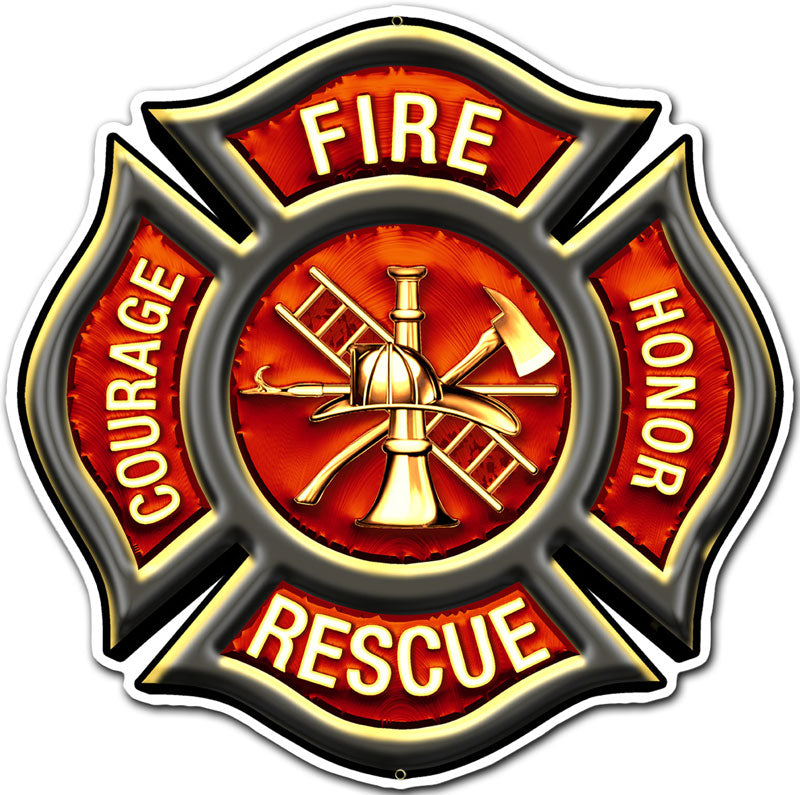 Fire Rescue Emblem Vintage Sign