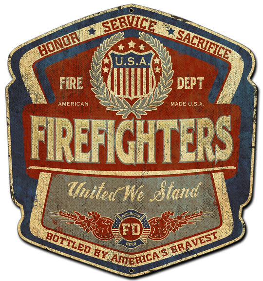Firefighters United Vintage Sign