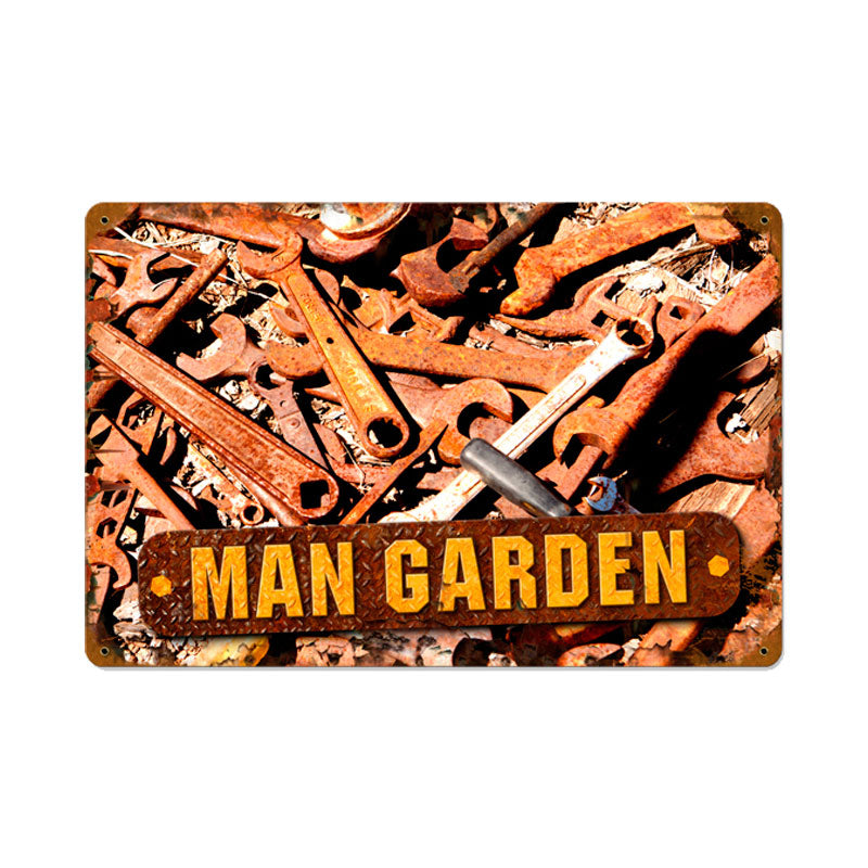 Man Garden Vintage Sign