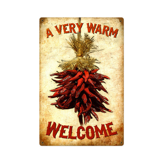 Welcome Chilies Vintage Sign