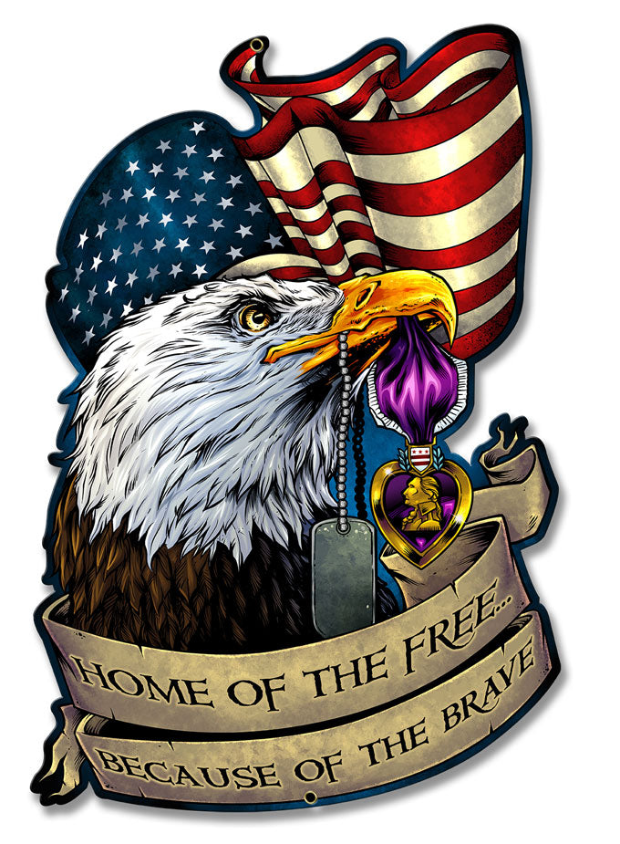 Purple Heart Eagle Flag
