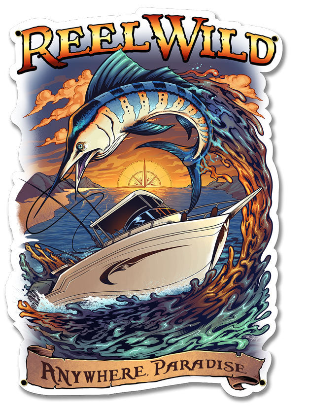 Marlin Fishing Boat Reel Wild - Personalized