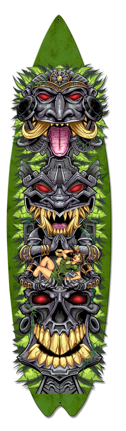 Tiki Totem Skateboard Vintage Sign