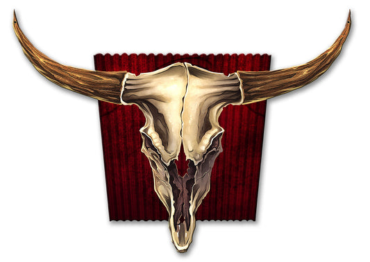 Steer Skull Vintage Sign